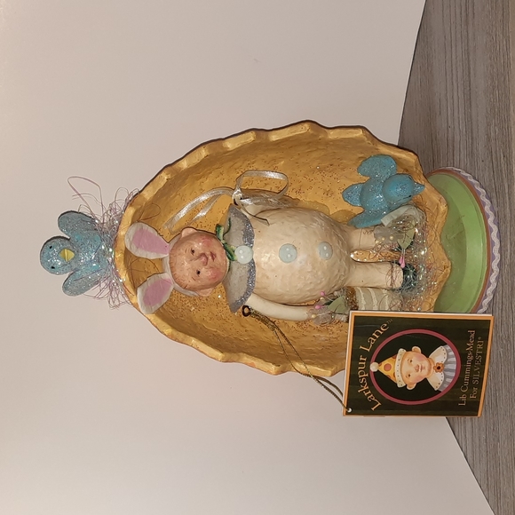 Larkspur Lane Lib Cummings Mead Tweedle Beau Bunny in Egg with Box Silvestri - Picture 2 of 8